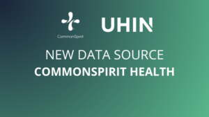 CommonSpirit Health logo, UHIN logo, new data source commonspirit health